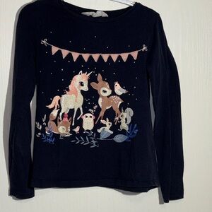 3/$15 H&M Navy Adorable animal print Long Sleeve Shirt